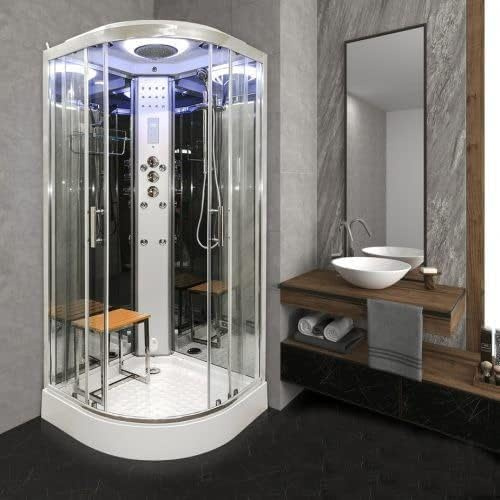 SS1000 Mirror Steam Shower Cabin (1000 x 1000 x 2200mm)