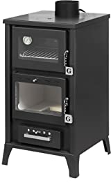 Stufa a legna con forno MG400 MARZIA Nera 15,3 Kw L45xp48,5xh91,5