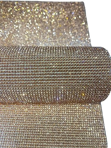 Syntego Self Adhesive Rhinestone Sheet Large 40cm x 24cm (17 x 10) Super Sparkly Crystal Rhinestones (Rose Gold)