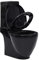 Tidyard Keramik WC Toilette Stand-Toilette Bodenstehende Toilette Stand-WC Toilettensitz WC-Schüsseln Bad Keramik Toilette für Ecke im Badezimmer,Soft Close Mechanismus,Waagerechter Abgang Schwarz
