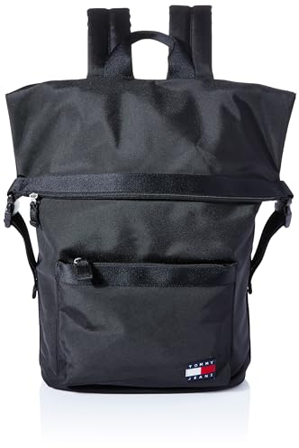Tommy Jeans Herren Rucksack Daily Rolltop Backpack Handgepäck, Schwarz (Black), Einheitsgröße