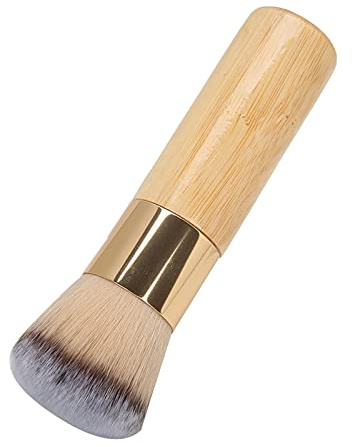 Juego de Pinceles de Maquillaje de bambú Profesional con Pelo de Fibra Suave para Maquillaje Base, Rubor y Maquillaje de Ajuste- de Madera Antideslizante, Hecho a Mano por