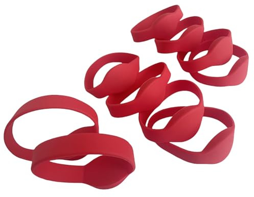13.56Mhz MIF Classic 1K Wristband RFID braccialetto del silicone per l'accesso all'ingresso 10pcs (ROSSO)