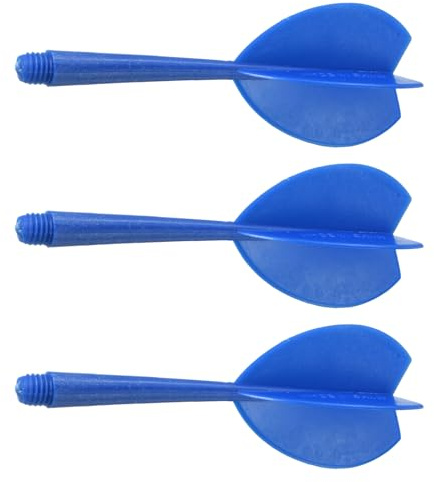 M METERXITY 3 Pack Integrated Dart Shaft and Flights-One-Piece Dart Accessories, Plastic Anti-Fall, Apply to Soft Tip Darts and Steel Tip Darts (6mm, Blue)