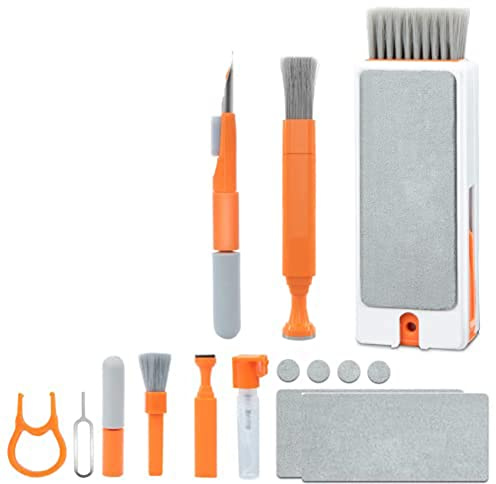 Uanratg Set di pulizia della tastiera 11 in 1, kit di pulizia dello schermo per telefono cellulare, strumento di pulizia della tastiera per fotocamera, pulitore del computer portatile