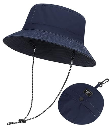 Rayson Sombrero de Pescador Hombre Plegable Gorra Lluvia Impermeable Unisexe Bucket Hat Sombrero Verano Protección UV Gorra Ciclismo Playa Talla Ajustable
