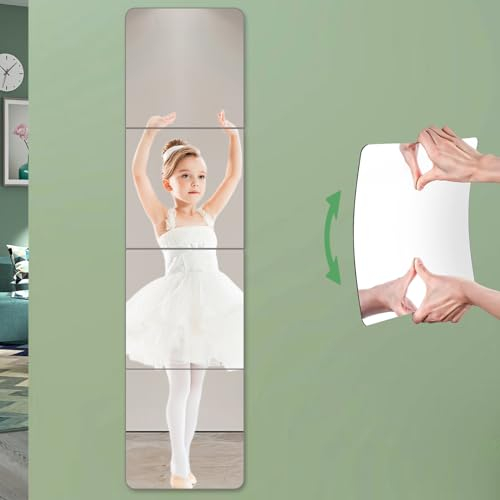 Bosdontek 4 Pièces Miroir adhesif Mural, Acrylique Miroir Mural Autocollant, Plastique Miroir Collant Mural Flexible Miroirs Muraux Adhesif pour Porte Salle de Bain Salon Chambre, 30cm x 30cm