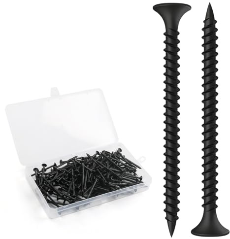 BOUMVID Tornillos Negros para Paneles de Yeso M3.5 x 50 mm, 100 Piezas Tornillos Instalación de Paneles de Yeso en Madera, Pladur Autorroscantes Cabeza Avellanada Phillips Autorroscante Tornillos