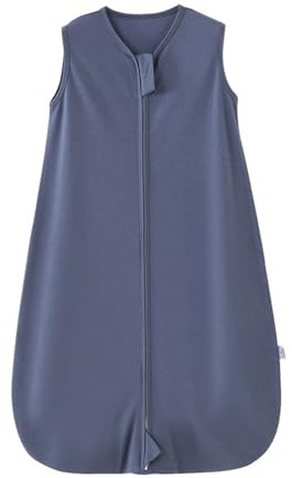 Supolian Weste Babydecken Sommer SchlafSack 0-24 Monate Wearable Blankets für Babys 2-Wege Reißverschluss TOG 0.5 Kleinkind Schlafsäcke 6 Farben (Blau, L (80-90cm))