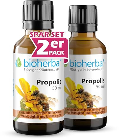 3 Stk. Propolis Tropfen alkoholfrei – 2 x 50 ml Tinktur mit Vitamin В6 – Pflanzliches Nahrungsergänzungsmittel von BIOHERBA PZN 17187037