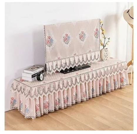 RVIFY TV cubierta 1pcs Simple Fabric Rectangular TV Cabinet Cover Hanging LCD TV Cover Household TV Curved Dust Cover Cloth TV Covers Outdoor(Color02,103xH65cm TV)