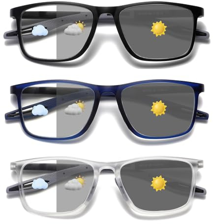 Hubeye Gafas de lectura deportiva para mujeres y hombres ultraligeras anteojos de lectura gafas anti luz azul (Transparente+Azul+Negro, 0.00)