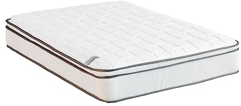 Nutan, 8-Inch Medium Firm Heavier Pocket Coil Spring Hybrid Euro Top Mattress, Motion Isolation with Durable Support, Bed in a Box, King, White