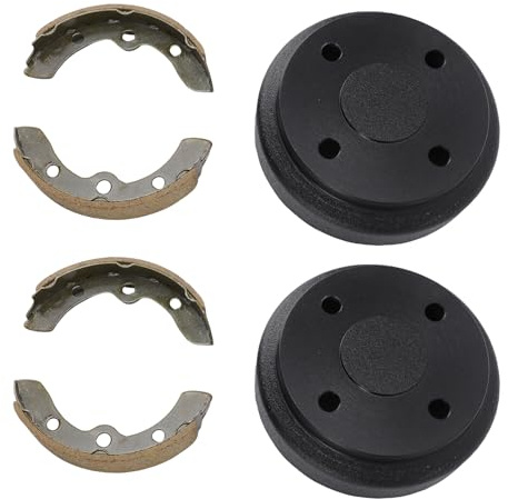 Acouto Cart Brake Drums Shoes Kit, Replacement for DS 1995 and Later Precedent 2004 and Later, with 2 Brake Drums and 4 Self Adjusting Brake Shoes