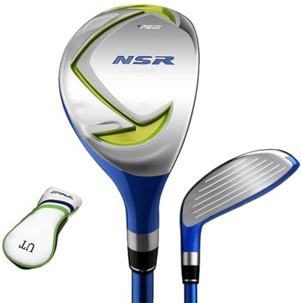 Palos de golf de madera #1/#5 para diestros, niños, niñas, principiantes, conductores de golf, palos de golf híbridos de madera con varilla de carbono y cubierta para la cabeza (edad 3-5, verde
