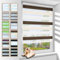 Zarnan Doppelrollo Klemmfix ohne Bohren Weiß-beige-braun 40x120cm(Stoffbreite 36cm) Duo Rollo Blickdicht Zebrarollo Rollos für Fenster ohne Bohren für Wohnzimmer Küche Büro lichtdurchlässig