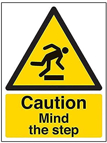V Safety Warning General - Caution Mind the Step - 150 x 200 mm Safety Sign