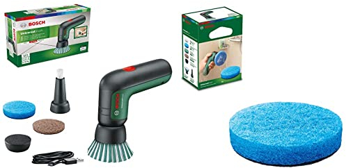 Bosch 6033 Akku Reinigungsbürste UniversalBrush + Bosch kratzfreies Mikrofaserpad(3 Stück enthalten, im Karton)
