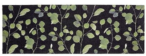 Rutschfester Teppich Wohnzimmer - Miabella Fußmatte innen - Küche Läufer Flur Schmutzfangmatte - Sauberlauf waschbar 50x150cm Eukalyptus Sw. Home