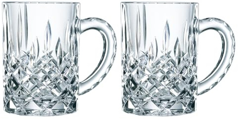 Spiegelau & Nachtmann, ölmuggar med slipdekoration, ölglas av kristallglas, 600 ml, ölmugg i serien Noblesse, genomskinlig, 2 stycken (1-pack)