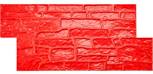 VEVOR Betonstempelmatte, 71 x 30 x 1,5 cm, Betonstrukturhaut, Polyurethan-Stempel, Steinfliesen-Strukturmatte, Schieferbodenabdruck, nahtloser Stempel, Betonformen für dekorative Außenbereiche, rot
