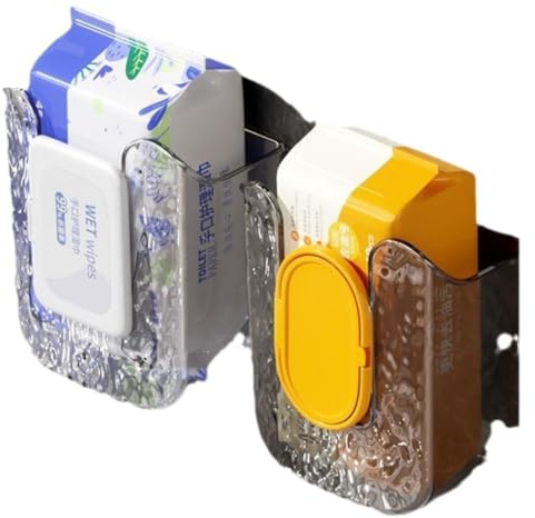 Wall Mounted Wipes Holder Acrylic Organizer 2-Pack