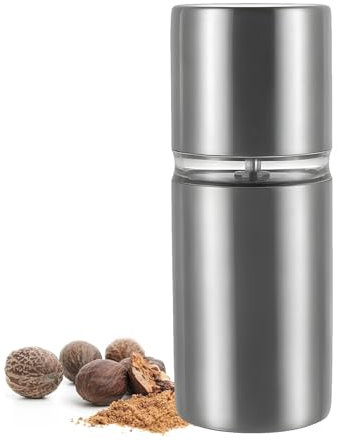 Moulin à Noix de Muscade en Acier Inoxydable 304 - Moulin À Muscade - Broyeur d'Épices Professionnel, Design Anti-Dérapant et Nettoyage Facile