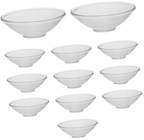 Alipis 12pezzi Raccoglitore Di Cera in Vetro Trasparente Per Candele Scanalato Protezione Antigoccia Ristorante Hotel