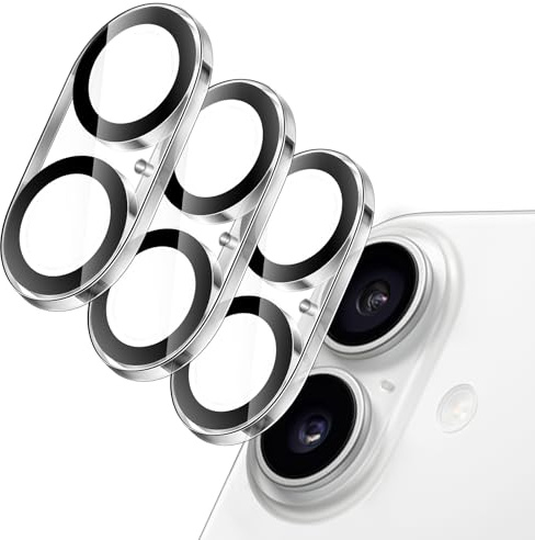 JETech Protecteur d'Objectif de Caméra pour iPhone 17 6,3 Pouces, Verre Trempé 9H, Anti-Rayures, Compatible Coque, N'affecte pas les Prises de Vue de Nuit, HD Clair, Lot de 3 (Transparente)