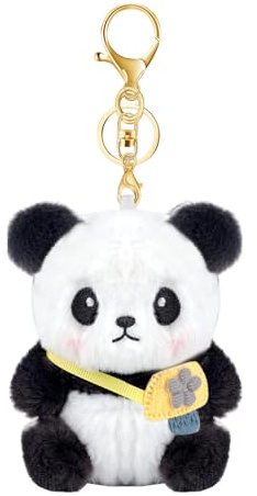 Auroriel Porte-clés Panda en Peluche Doux Sac à Dos de Fleurs Porte-clés pour Femmes Hommes Enfants Sac Téléphone Sac à Dos Anniversaire Noël