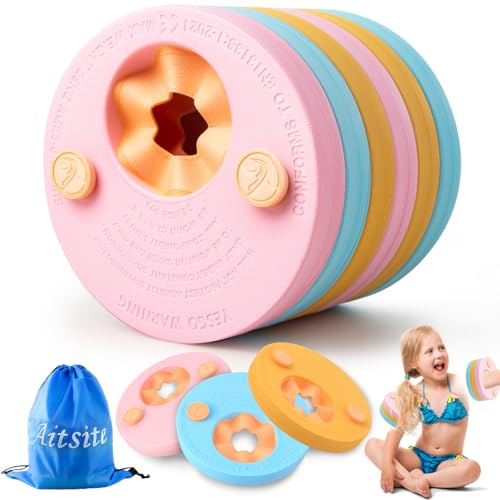 Aitsite 6 st armband för barn, simning flottörskivor EVA, baby pool flytande skivor, skumarmband för barn 2-6 år