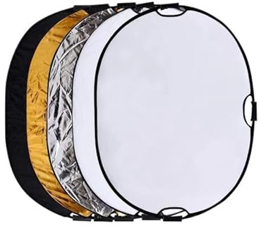 Riflettore, Riflettore di luce pieghevole 5in1 Argento Bianco Oro Dimensioni multiple(90X120CM-5in1)