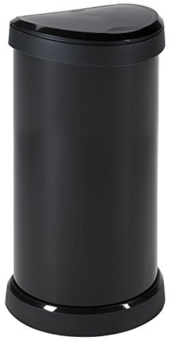 CURVER Metal Effect One Touch Deco Bin 40L, Black