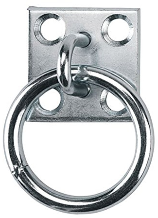 5 Stück Anbindering verzinkt mit Anschraubplatte Ring für Anbindung Pferde Barrenring Krippenring Anbindehaken