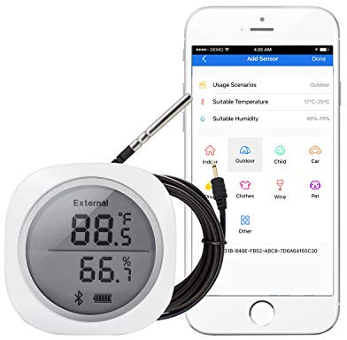 Inkbird IBS-TH1 Plus Bluetooth Hygrometer Thermometer Gewächshaus Reptil Datenlogger für Android IOS