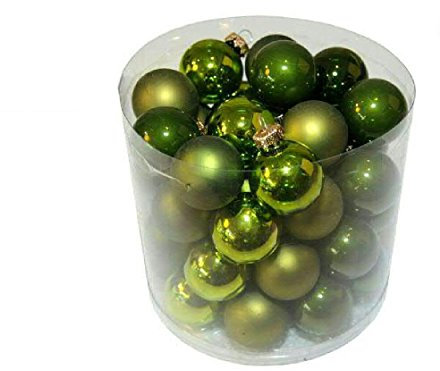 Hochwertige & Dekorative Glas Weihnachtskugeln – Größe: XS - Klassische Christbaumkugeln & Einzigartige Farbauswahl – Glänzend & Matt - Glaskugeln Weihnachten (Grün, Ø 3cm (45 Stück Sortiert))