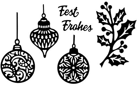 Ideen mit Herz Stanzschablonen | Christbaumschmuck | 6 Stück