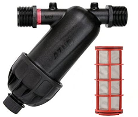 PLANTAWA Filtro de Malla 3/4 para Tubería 25mm | Incluye Tapón de Vaciado| Filtro de Riego por Goteo con Capacidad Filtrado 120 Mesh | Filtro Azud Modular 100 Sistema de Filtración para Agricultura