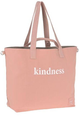 LÄSSIG Sac à provisions pour bébé Sac de poussette en coton bio lavable/Green Label Cotton Statement Shopper rose