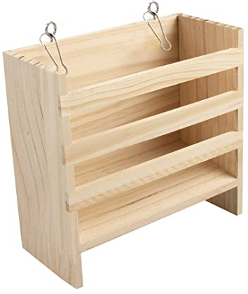 duvoplus, Râtelier à Foin en Bois avec pendentifs 16,5x7,2x17,5cm Brun, en Bois de qualité, Stimule l'instinct Naturel de rongement, des Heures de Plaisir à Jouer et Grimper, pour Petits rongeurs