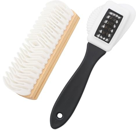 2 Piezas Cepillo Zapatos Ante,Cepillo Gamuza,Cepillos para Zapatos de Ante,Cepillo de Limpieza para Limpieza del Nobuck Piel y Gamuza,Raquetas de Nieve