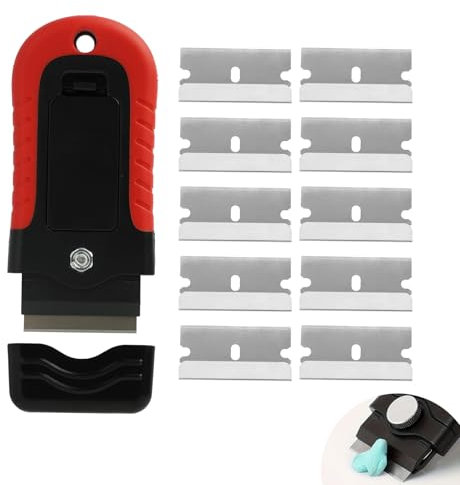 10 Pezzi Raschietto per Piano Cottura a Induzione Professionale Lame di Ricambio,Raschietto silicone, Raschietto per vetri, raschietto piano induzione, Raschietto per vernice, Raschietto vetro