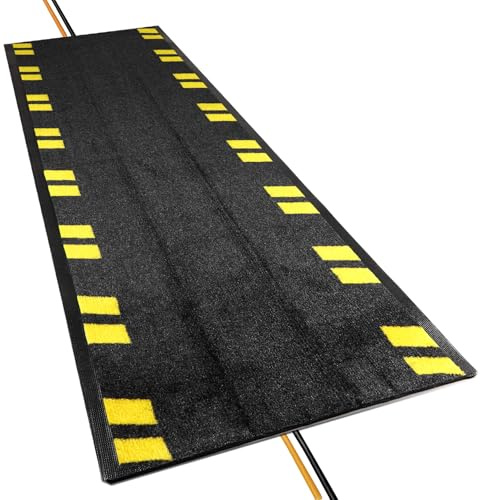 SWAWIS Canalina Passacavi Calpestabile in Gomma 120 x 40 cm Passacavi Pavimento in Nylon e Gomma Canalina Veloce, Semplice e Ripo-sizionabile