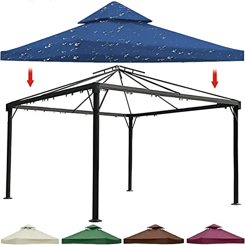 Cubierta de repuesto impermeable para pabellón de 2 niveles con parte superior ventilada, ideal para exteriores, patio, parrilla, jardín, refugio duradero para todo tipo de clima
