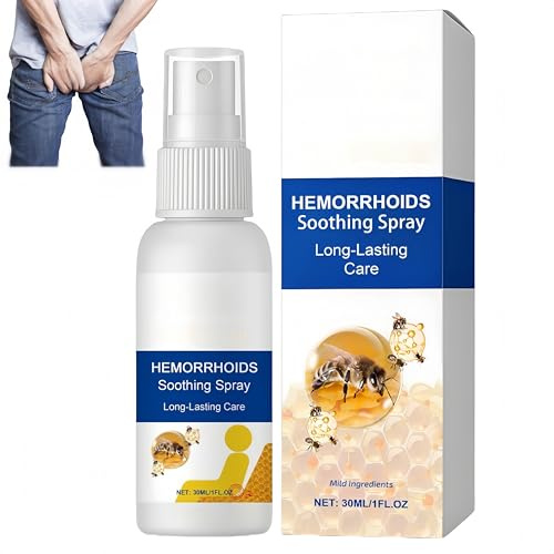 Spray para hemorroides Bee, spray para hemorroides y fisuras, alivio rápido, bruma ligera sin contacto con extractos de hierbas para un cuidado suave de la piel para todo tipo de piel (1 Piezas)