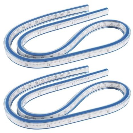 TIMJJG 2 Righelli di Curve Flessibili, Righelli di Piegatura Sagomati, Righelli di Disegno del Sarto, Tavole Curve Pieghevoli, Righelli per Utensili per La Produzione di Piastre di Abbigliamento.