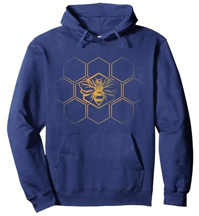 Camicia da Apicoltore, Apicoltura - Nido d'Ape, Apicoltura Felpa con Cappuccio, Unisex per Adulti, Navy, XL