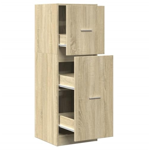 HPUYRFG Apothecary Chest with Metal Runners Apothecary Cabinet Sonoma Oak 40x41x118 cm Engineered Wood Drawer Cabinet Sonoma Oak