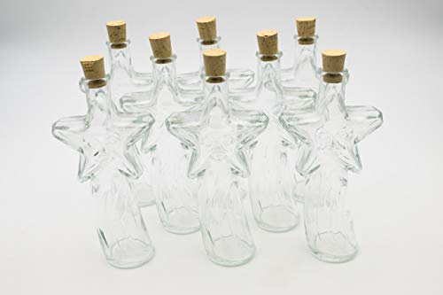 Flaschenbauer - 8 x Leere Glasflaschen 200ml Comet: Mini Glasflaschen Korken verwendbar als Weihnachtsgeschirr, kleine Flaschen zum Befüllen, Leere Schnapsflaschen klein, Deko Flaschen