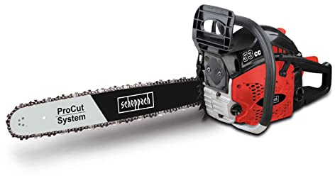 Scheppach Tronçonneuse Thermique CSP5300 | Moteur 2T puissant de 53cm3 | Chaîne et guide Procut 51cm | Lubrification automatique de la chaîne | Frein de chaîne intégré | Anti-vibrations & Légère